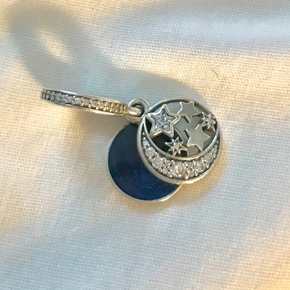 Pandora Vintage Night Sky Dangle Moon/Stars Charm